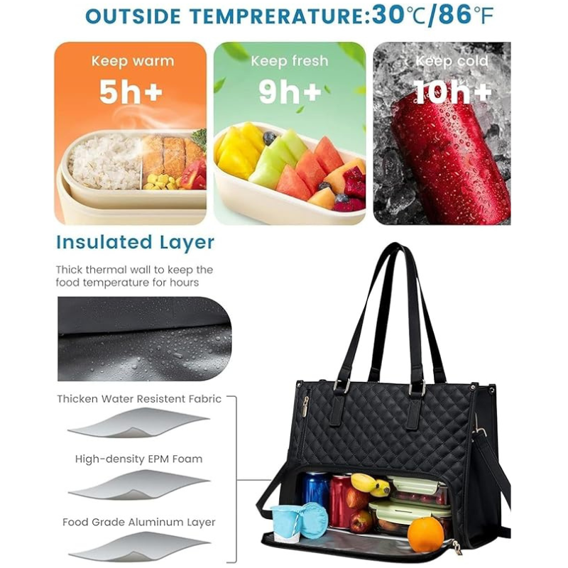 Velorah™ Premium Tote Bag with Insulated Food Compartment
