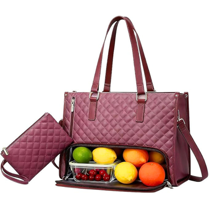 Velorah™ Premium Tote Bag with Insulated Food Compartment